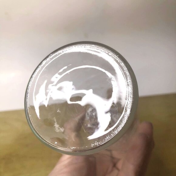 2 Spout Clear Glass Cruet with Grape Cluster Inside Oil and Vinegar 8 Inches - Picture 3 of 6